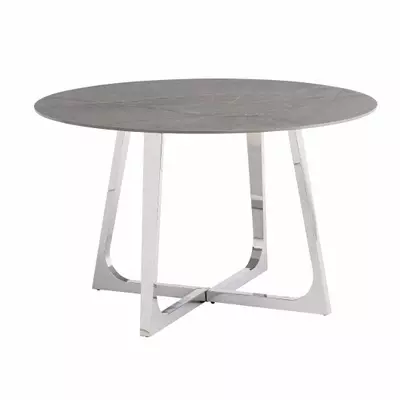 Vercelli Round Dining Table - Grey Ceramic